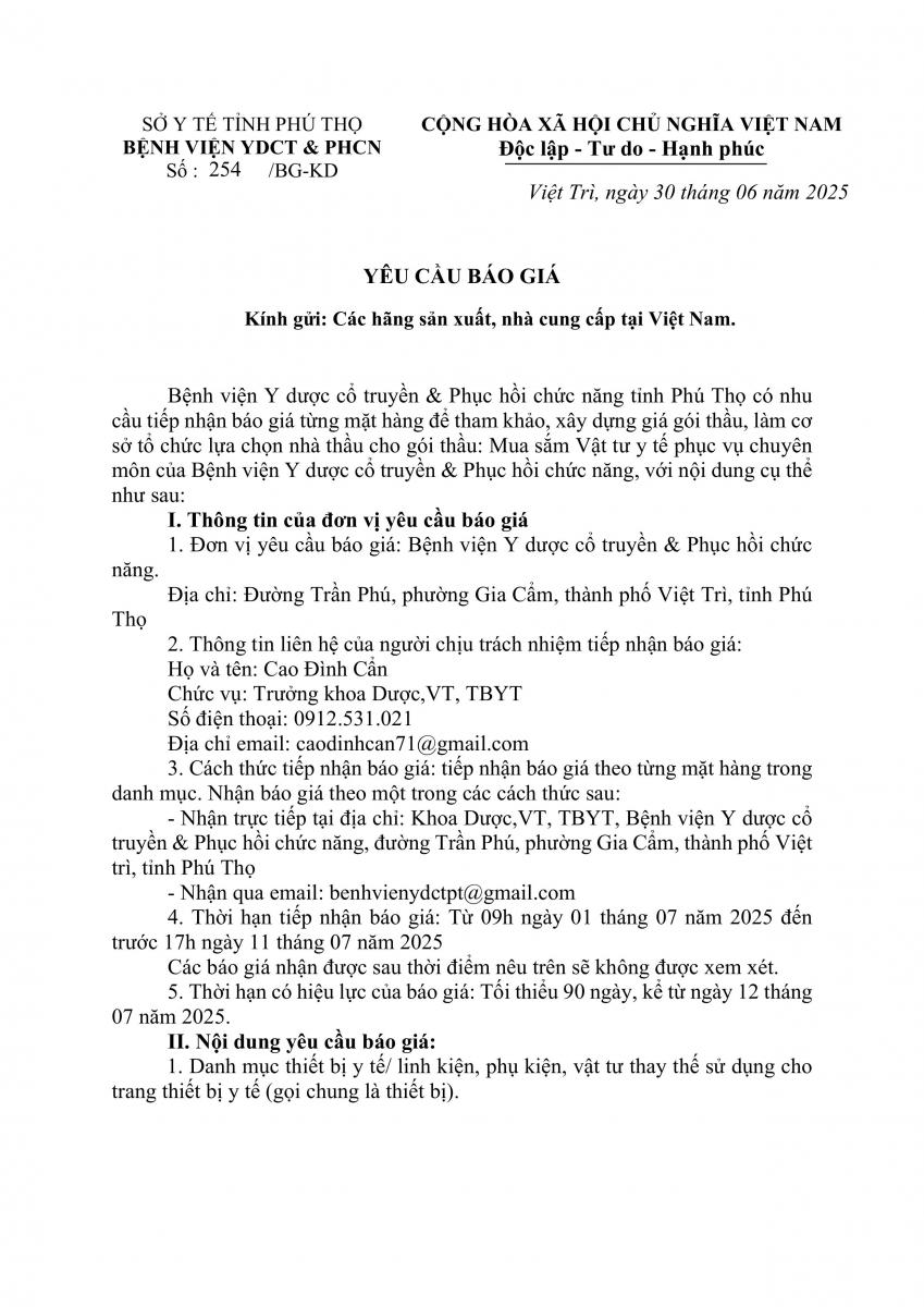 BÁO GIÁ VẬT TƯ TỔNG HỢP
